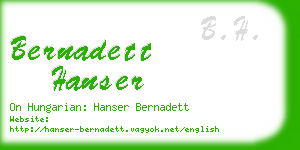 bernadett hanser business card